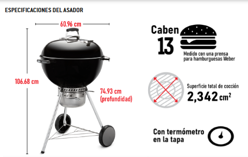 Asador de carbón Master-Touch, 22"
