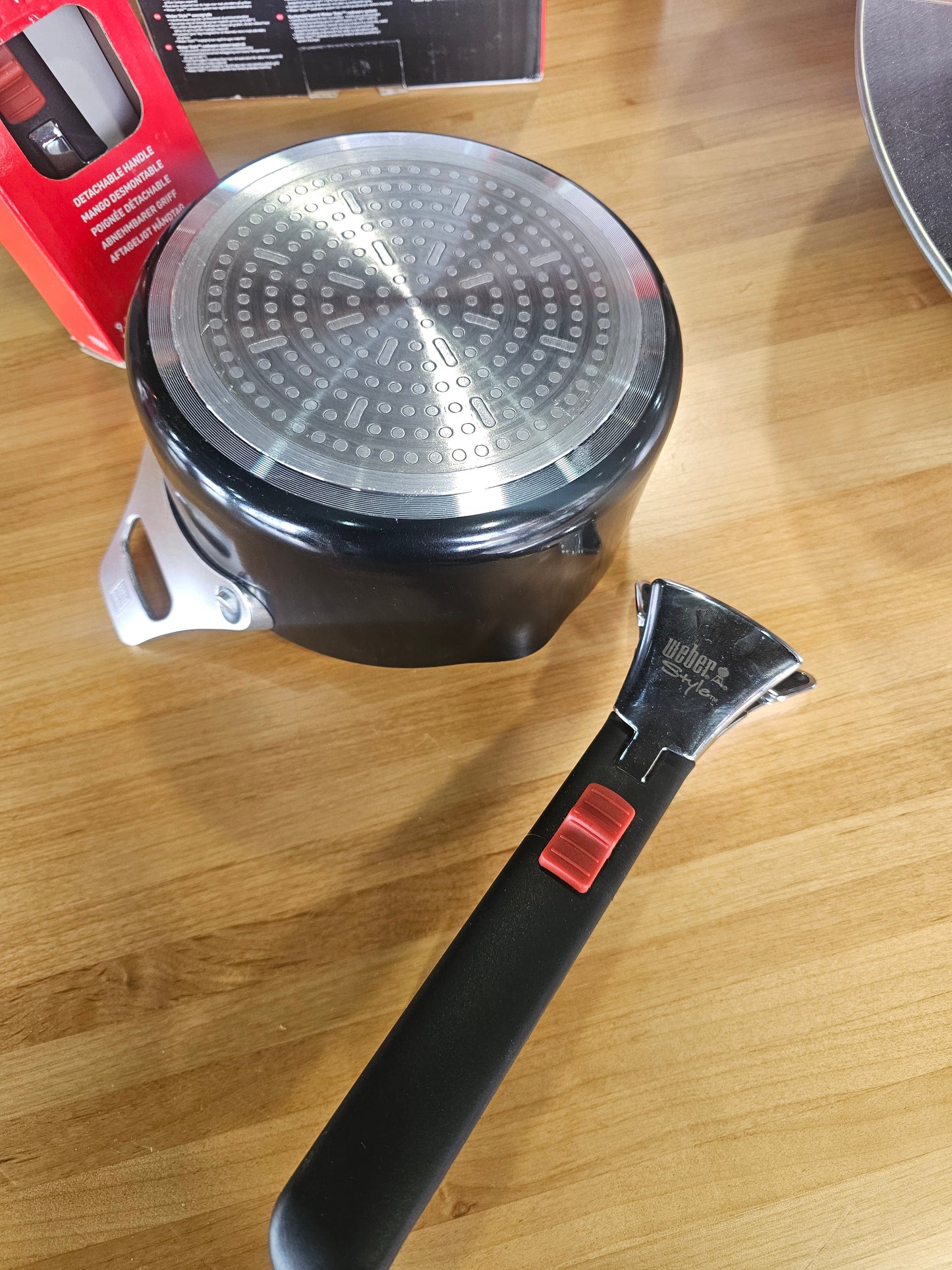 Cacerola con mango desmontable para asador weber