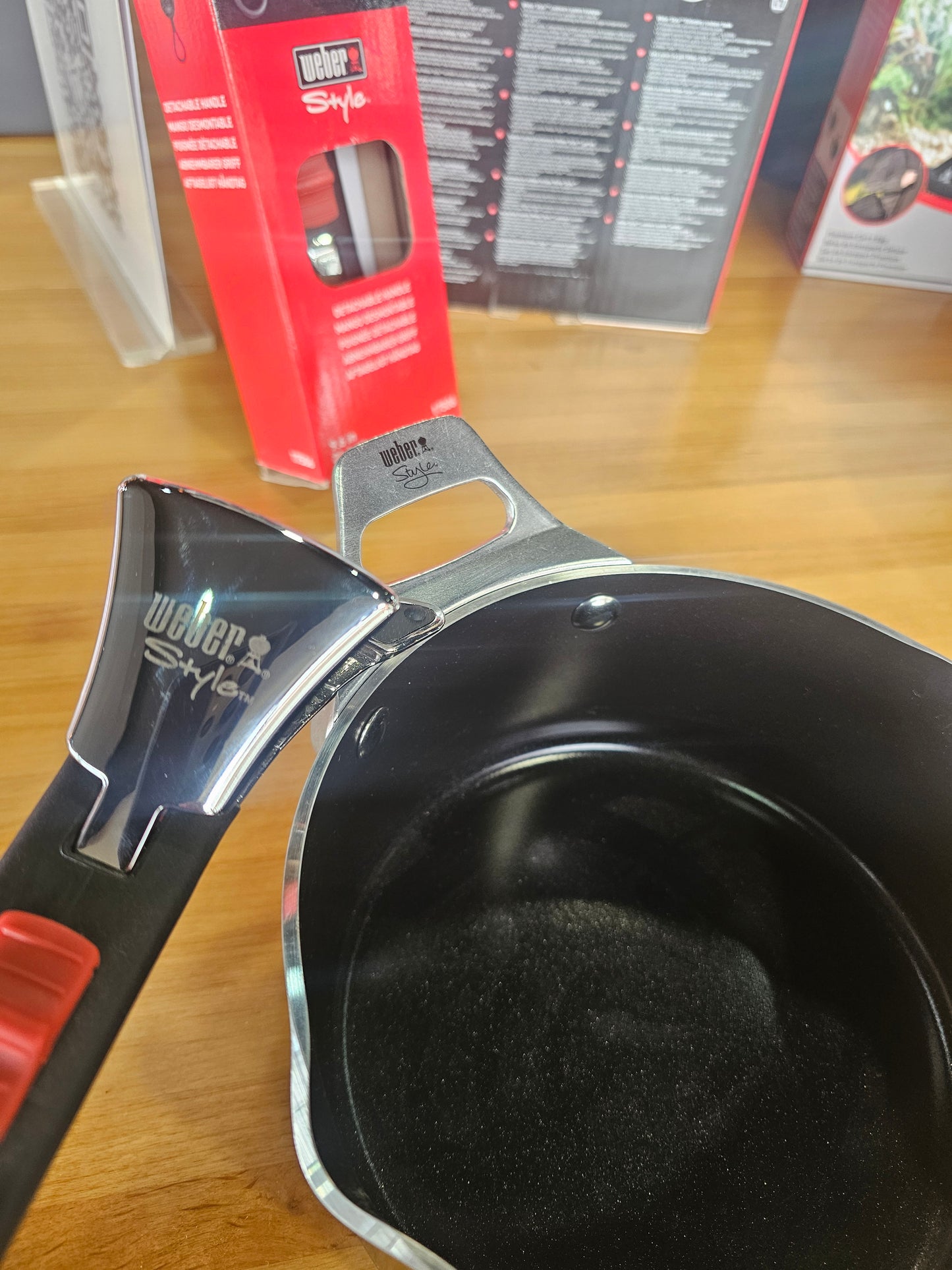 Cacerola con mango desmontable para asador weber